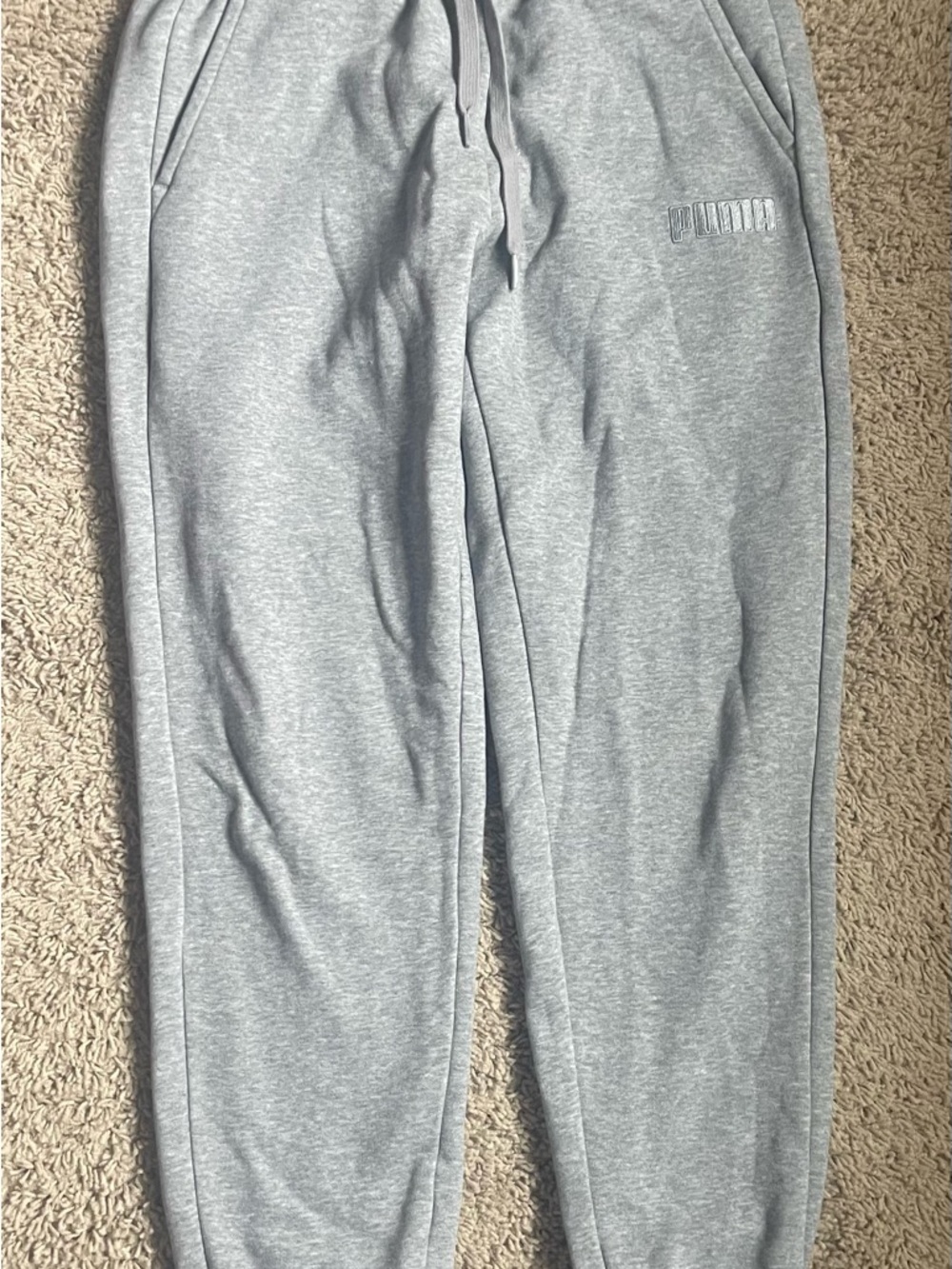 Puma Men's Light Gray Slim-Fit Jogger Sweatpants